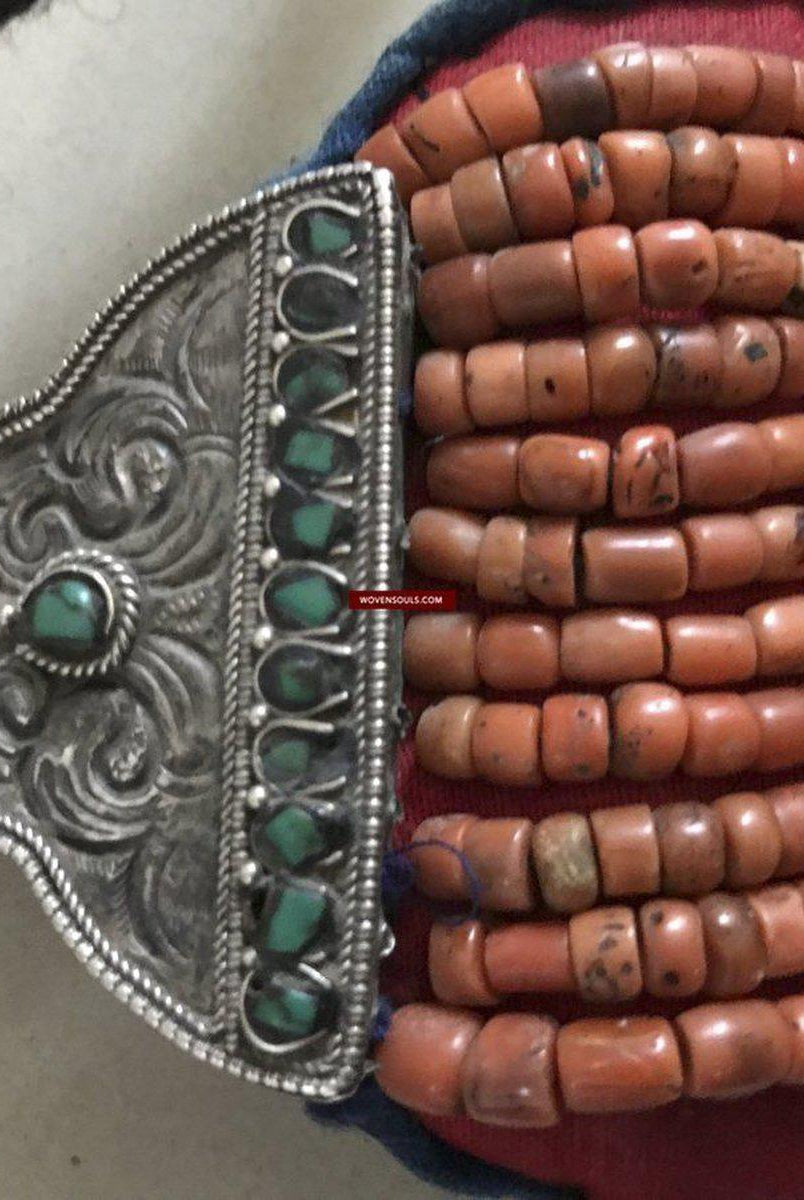 1281 SOLD Rare Old Ladakh Heirloom Jewelry with Gold Gilt-WOVENSOULS-Antique-Vintage-Textiles-Art-Decor