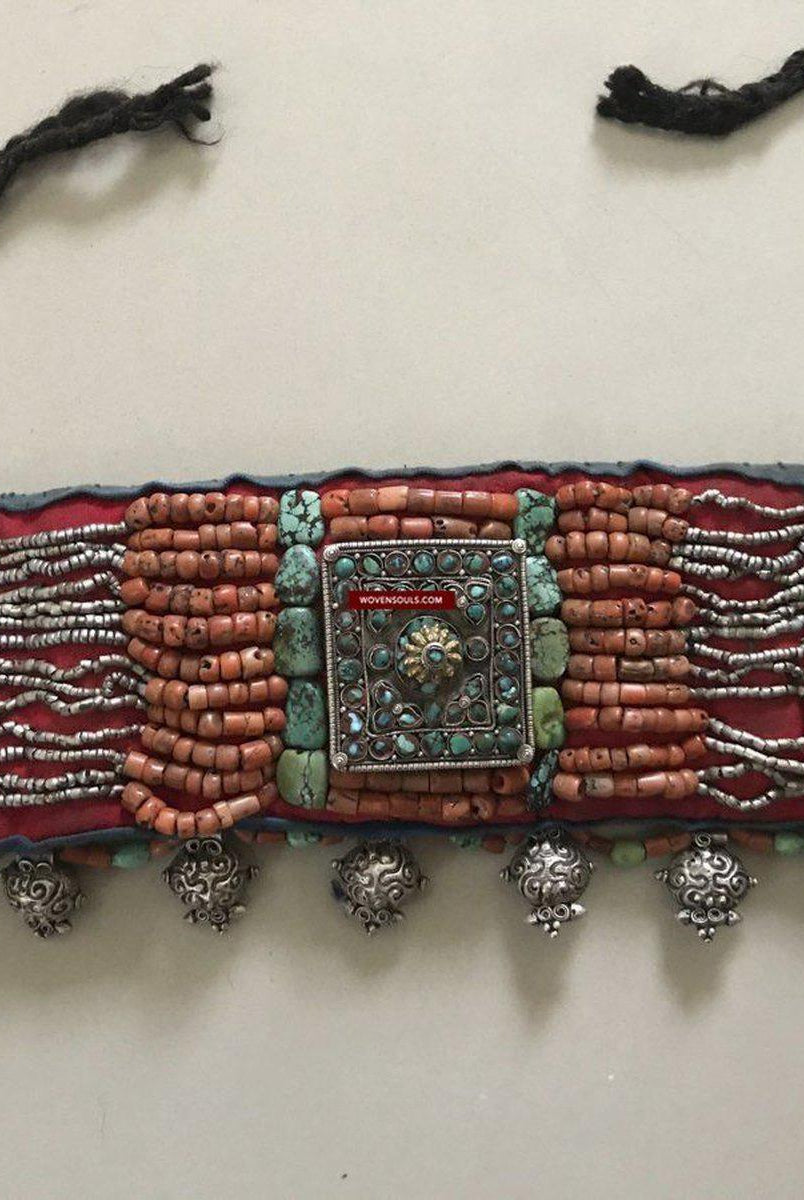 1281 SOLD Rare Old Ladakh Heirloom Jewelry with Gold Gilt-WOVENSOULS-Antique-Vintage-Textiles-Art-Decor