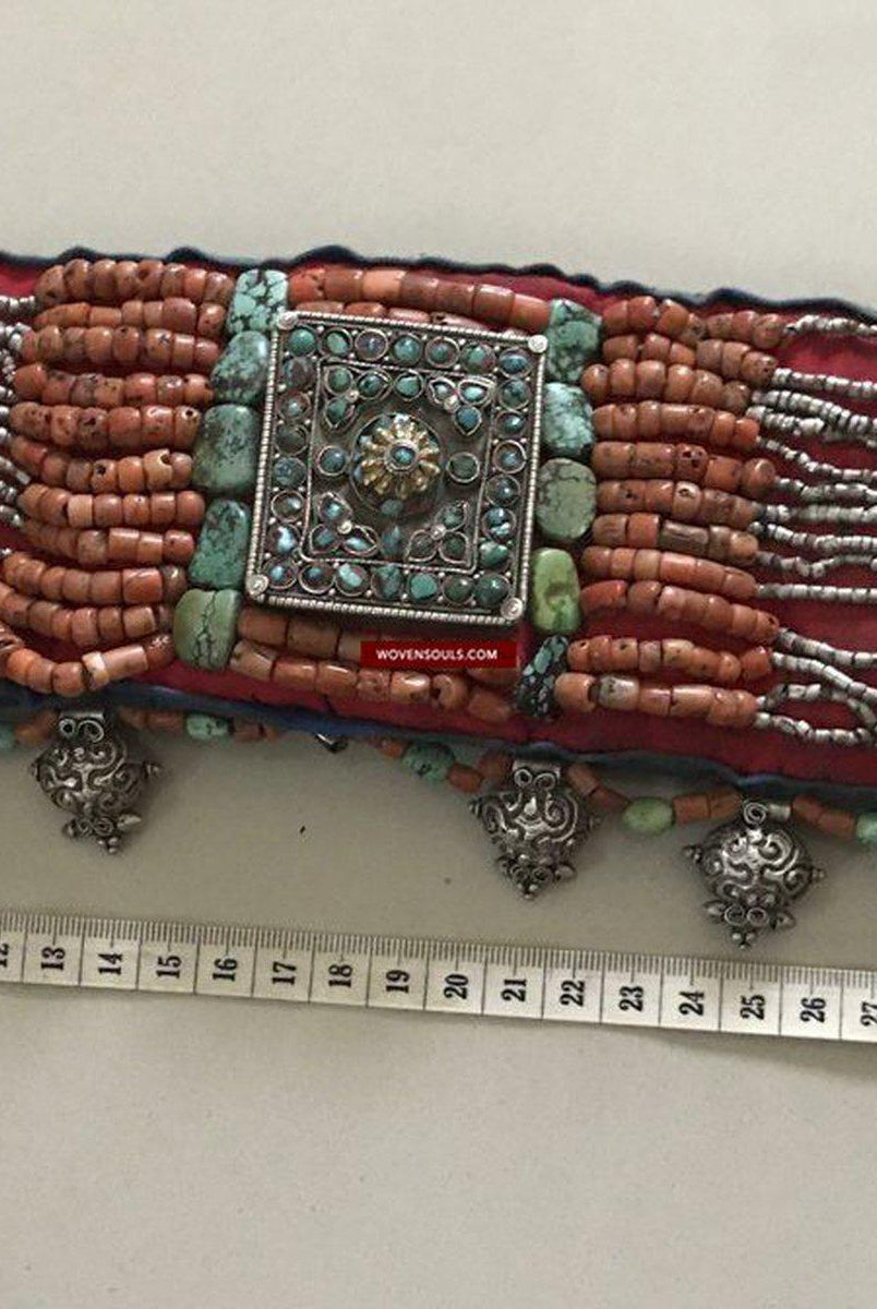 1281 SOLD Rare Old Ladakh Heirloom Jewelry with Gold Gilt-WOVENSOULS-Antique-Vintage-Textiles-Art-Decor