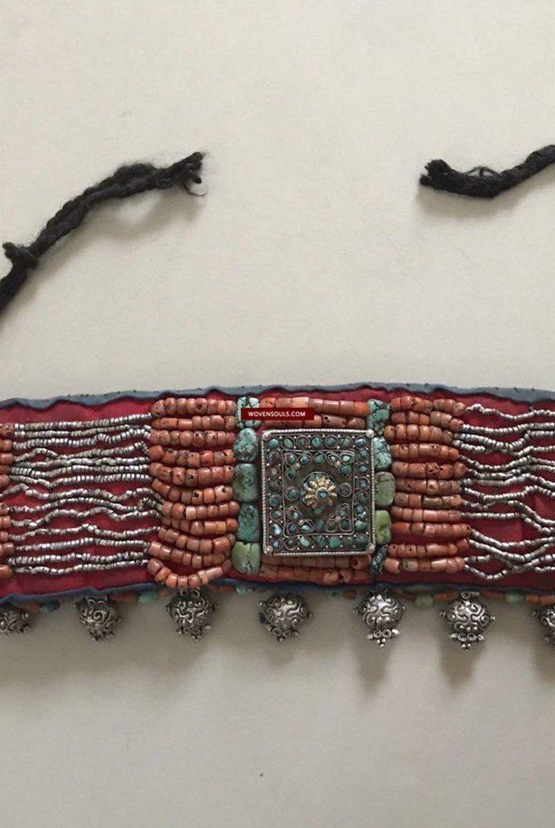 1281 SOLD Rare Old Ladakh Heirloom Jewelry with Gold Gilt-WOVENSOULS-Antique-Vintage-Textiles-Art-Decor