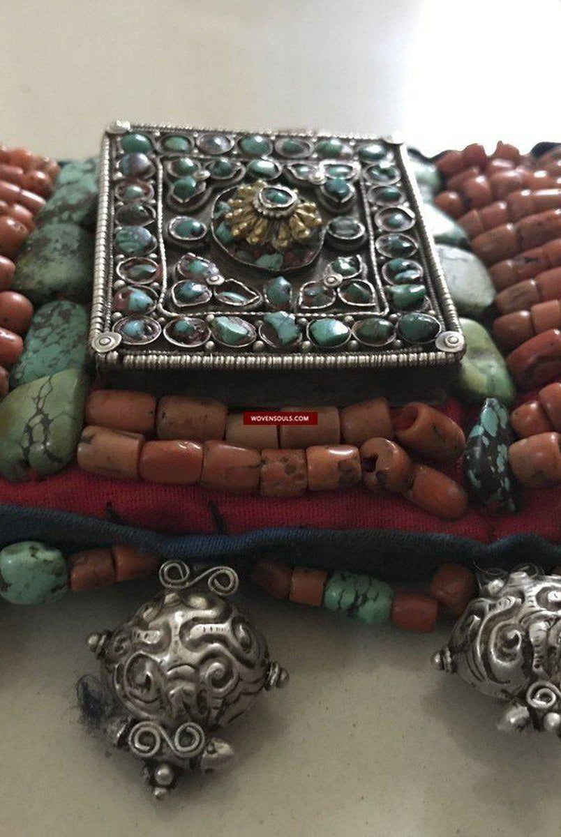 1281 SOLD Rare Old Ladakh Heirloom Jewelry with Gold Gilt-WOVENSOULS-Antique-Vintage-Textiles-Art-Decor