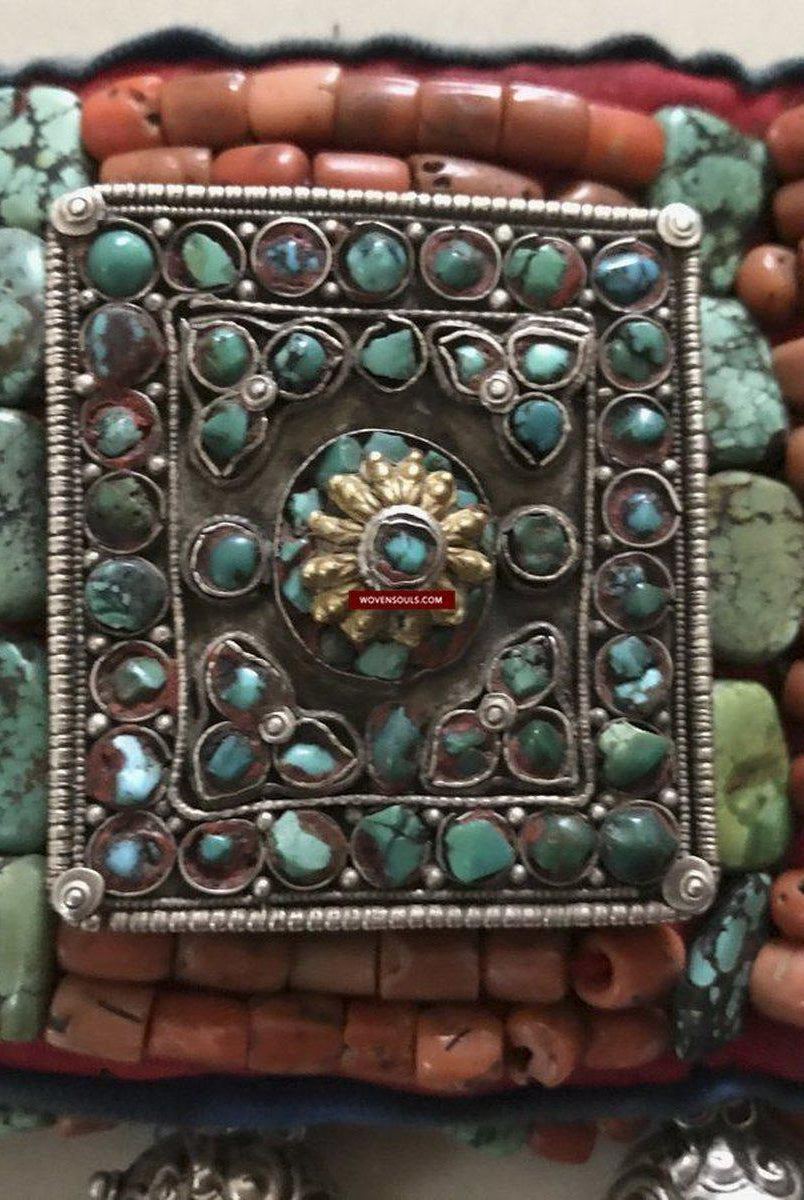 1281 SOLD Rare Old Ladakh Heirloom Jewelry with Gold Gilt-WOVENSOULS-Antique-Vintage-Textiles-Art-Decor