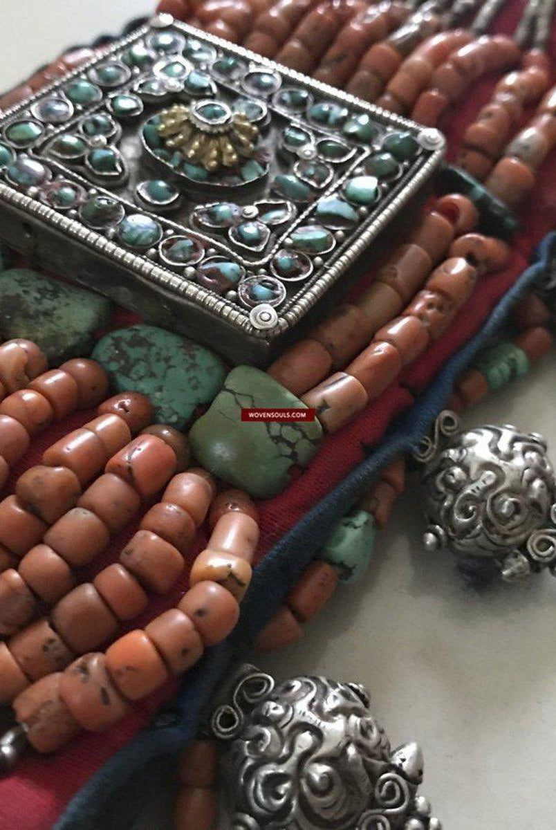 1281 SOLD Rare Old Ladakh Heirloom Jewelry with Gold Gilt-WOVENSOULS-Antique-Vintage-Textiles-Art-Decor