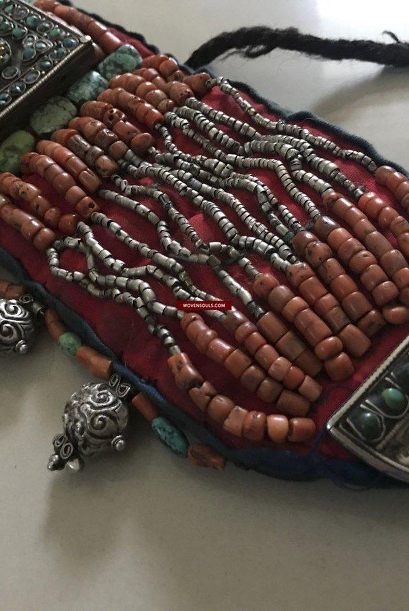 1281 SOLD Rare Old Ladakh Heirloom Jewelry with Gold Gilt-WOVENSOULS-Antique-Vintage-Textiles-Art-Decor