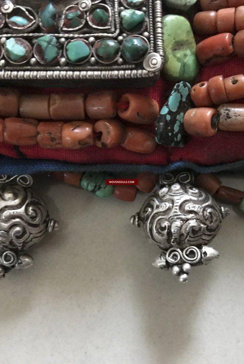 1281 SOLD Rare Old Ladakh Heirloom Jewelry with Gold Gilt-WOVENSOULS-Antique-Vintage-Textiles-Art-Decor
