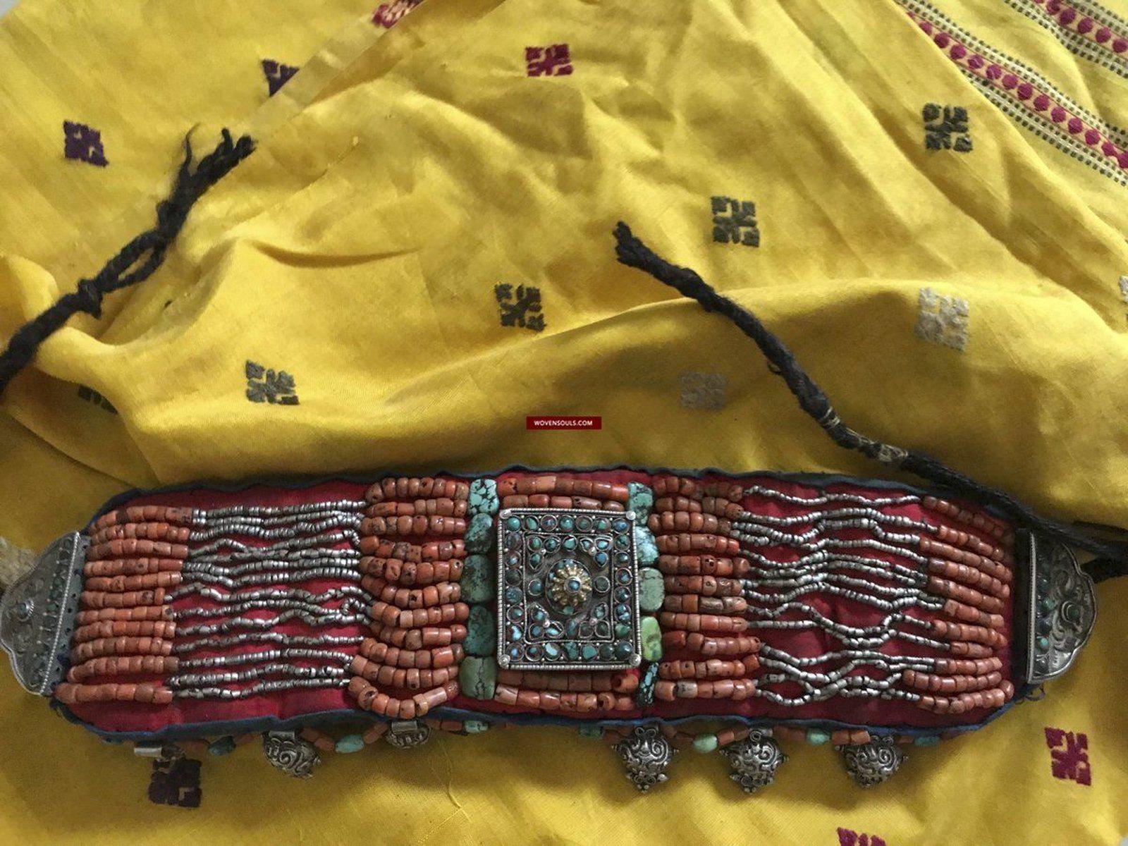 1281 SOLD Rare Old Ladakh Heirloom Jewelry with Gold Gilt-WOVENSOULS-Antique-Vintage-Textiles-Art-Decor