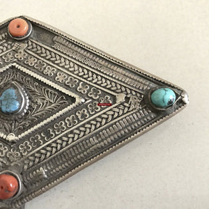 1282 Rare Old Ladakh Heirloom Silver Pendant SOLD-WOVENSOULS-Antique-Vintage-Textiles-Art-Decor