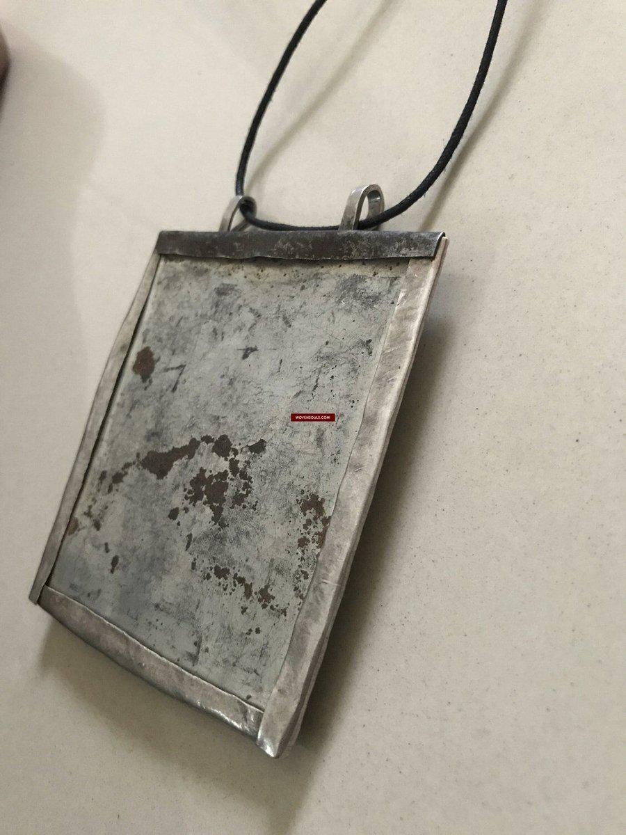 1284 SOLD Old Ladakh Heirloom Silver Buddhist Amulet Pendant-WOVENSOULS-Antique-Vintage-Textiles-Art-Decor