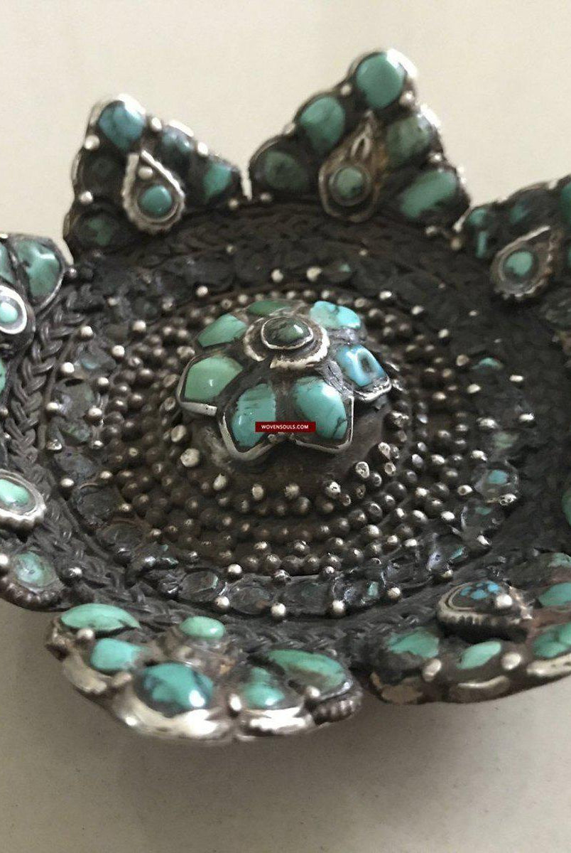 1285 Raro vecchio medaglione d'argento del fiore Ladakh Tshoopze - VENDUTO-WOVENSOULS-Arredamento artistico-tessile-vintage-antico