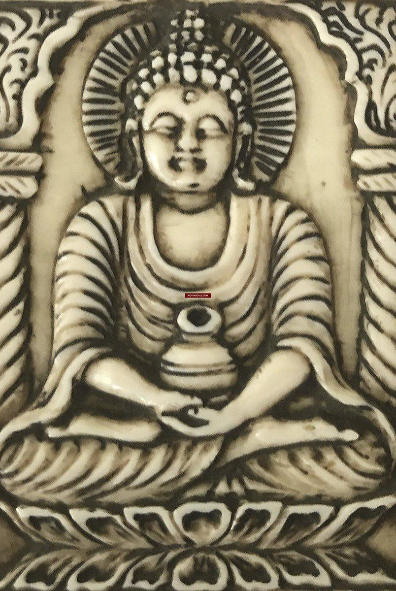 1287 Rare Antique Tibetan Buddhist Silver Ghau with Bone Inlay-WOVENSOULS-Antique-Vintage-Textiles-Art-Decor