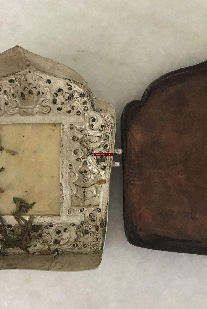 1287 Rare Antique Tibetan Buddhist Silver Ghau with Bone Inlay-WOVENSOULS-Antique-Vintage-Textiles-Art-Decor
