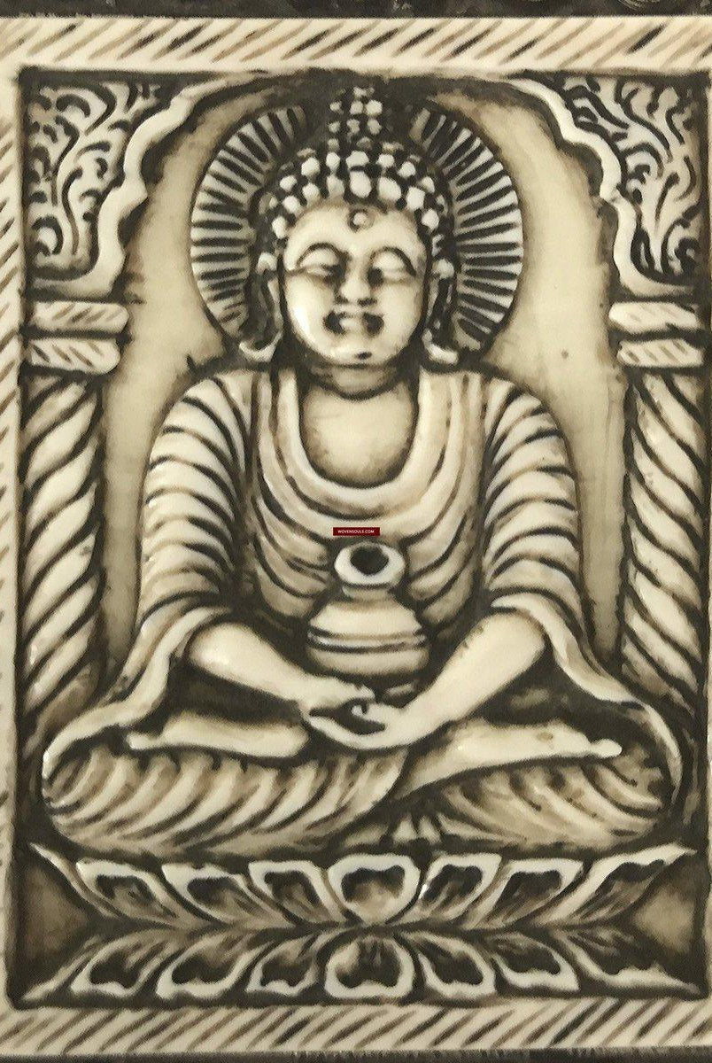 1287 Rare Antique Tibetan Buddhist Silver Ghau with Bone Inlay-WOVENSOULS-Antique-Vintage-Textiles-Art-Decor