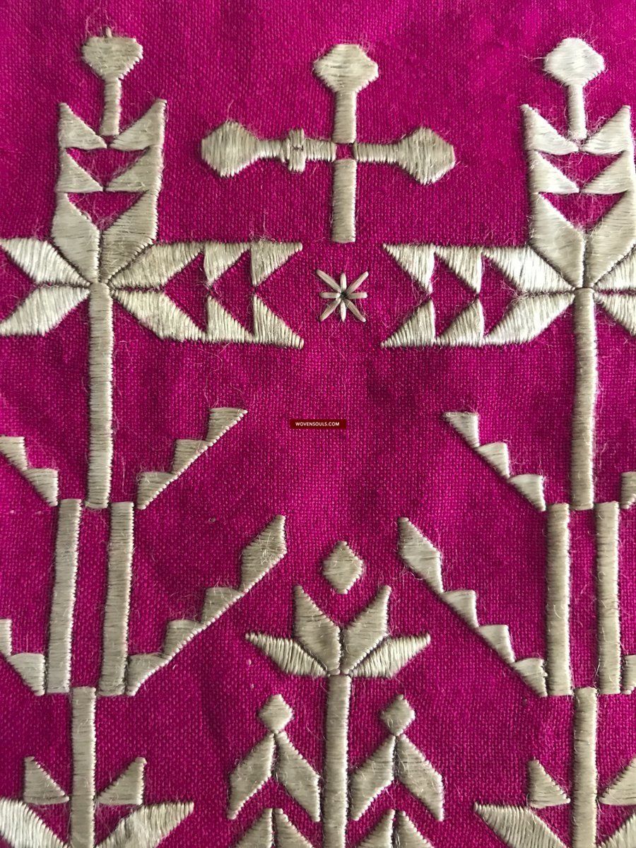 1291 Vintage Double Sided Palindrome Embroidery - Ceremonial Textile of Afghan Shia Community-WOVENSOULS-Antique-Vintage-Textiles-Art-Decor