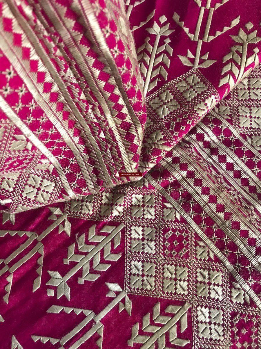 1291 Vintage Double Sided Palindrome Embroidery - Ceremonial Textile of Afghan Shia Community-WOVENSOULS-Antique-Vintage-Textiles-Art-Decor