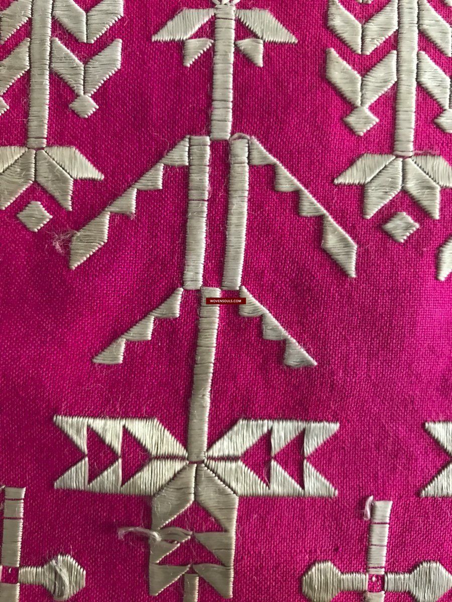 1291 Vintage Double Sided Palindrome Embroidery - Ceremonial Textile of Afghan Shia Community-WOVENSOULS-Antique-Vintage-Textiles-Art-Decor