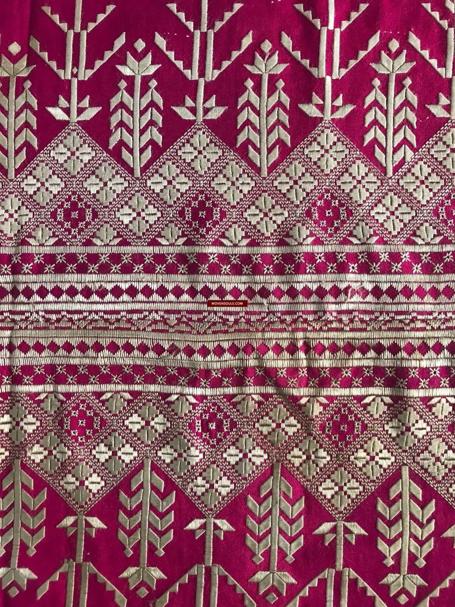 1291 Vintage Double Sided Palindrome Embroidery - Ceremonial Textile of Afghan Shia Community-WOVENSOULS-Antique-Vintage-Textiles-Art-Decor