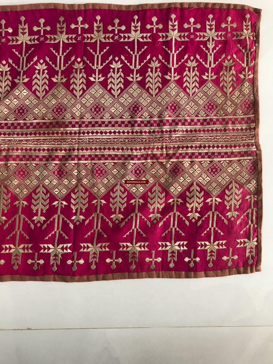 1291 Vintage Double Sided Palindrome Embroidery - Ceremonial Textile of Afghan Shia Community-WOVENSOULS-Antique-Vintage-Textiles-Art-Decor