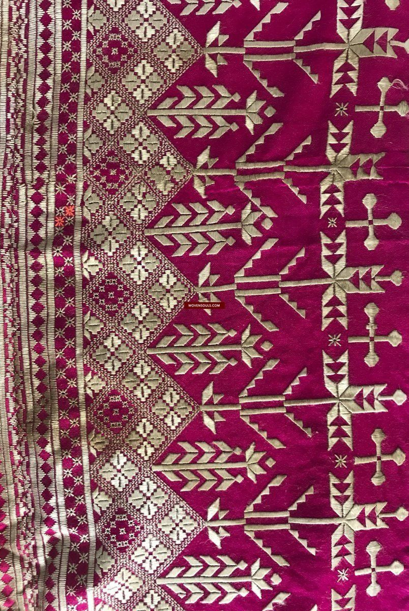 1291 Vintage Double Sided Palindrome Embroidery - Ceremonial Textile of Afghan Shia Community-WOVENSOULS-Antique-Vintage-Textiles-Art-Decor