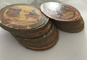 1294 SOLD - Old Painted Ganjifa Playing Cards - Complete Set, India-WOVENSOULS-Antique-Vintage-Textiles-Art-Decor