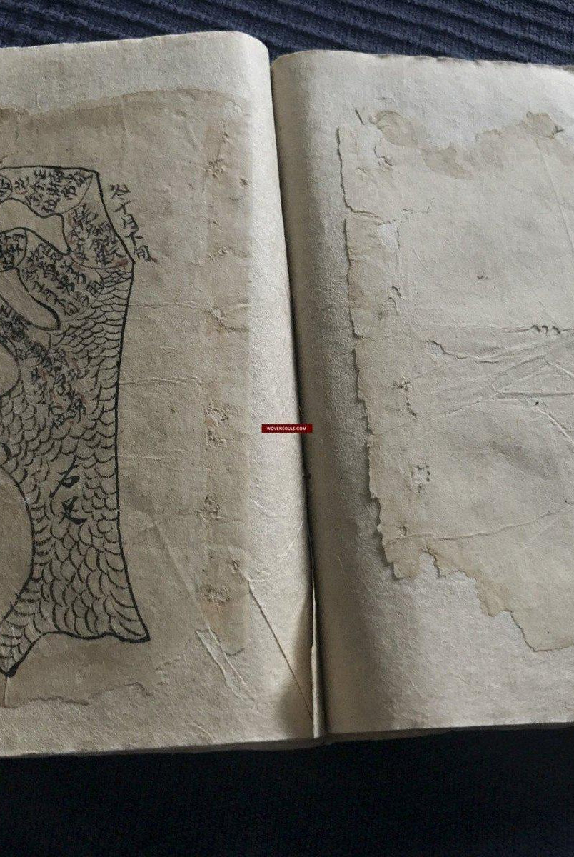 1295 SOLD Yao Shaman Ritual Manuscript with Illustrations-WOVENSOULS-Antique-Vintage-Textiles-Art-Decor