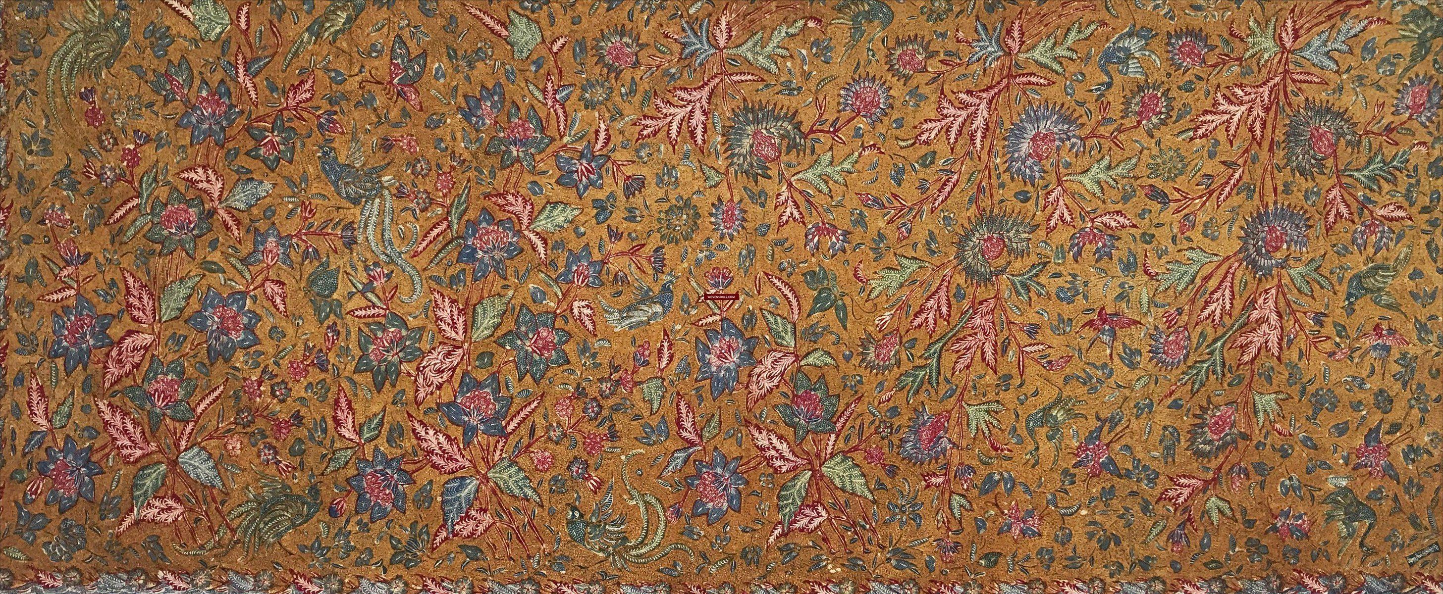 1297 signierte antike Batik-Tiga-Negeri-Textilkunst aus Indonesien – Vögel –WOVENSOULS-Antike-Vintage-Textilien-Kunst-Dekor