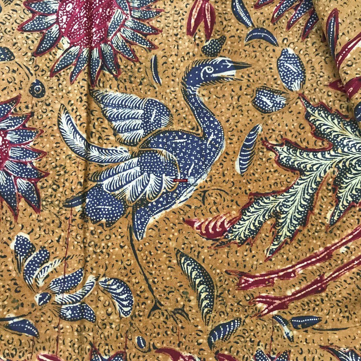 1297 signierte antike Batik-Tiga-Negeri-Textilkunst aus Indonesien – Vögel –WOVENSOULS-Antike-Vintage-Textilien-Kunst-Dekor