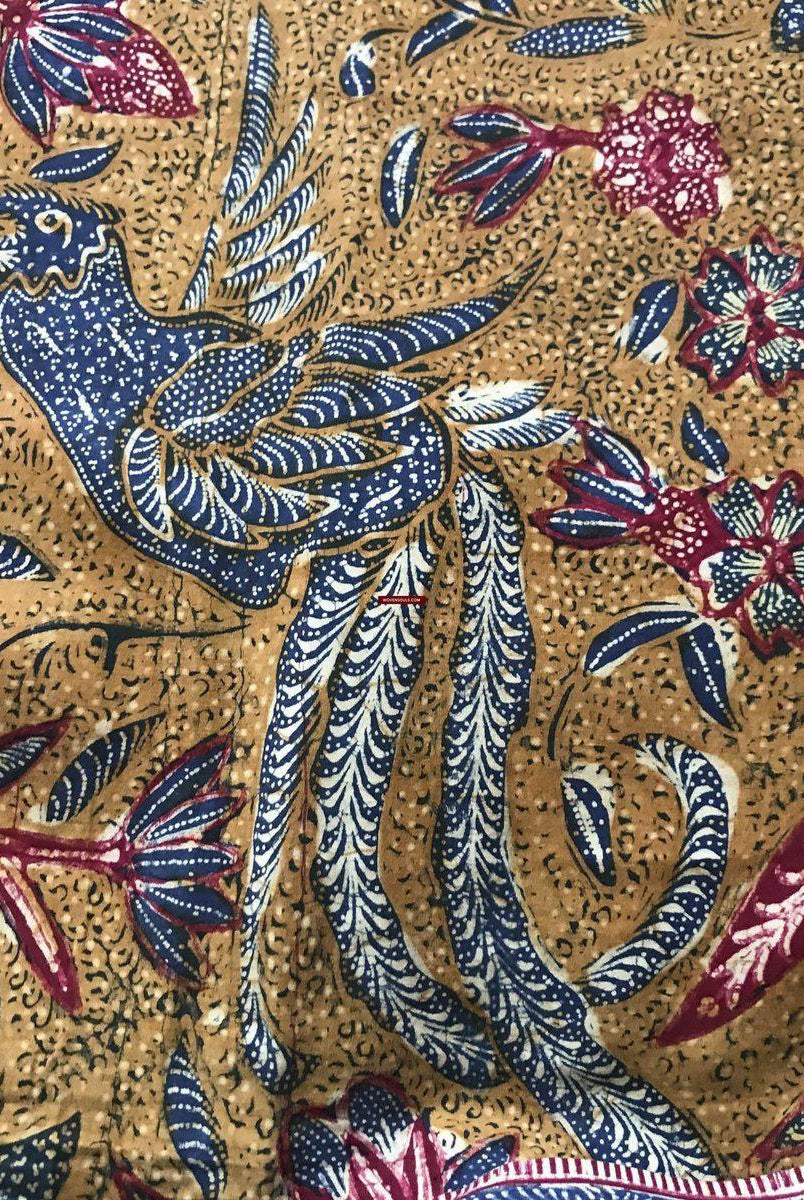 1297 Signed Antique Batik Tiga Negeri Textile Art from Indonesia - Birds-WOVENSOULS-Antique-Vintage-Textiles-Art-Decor