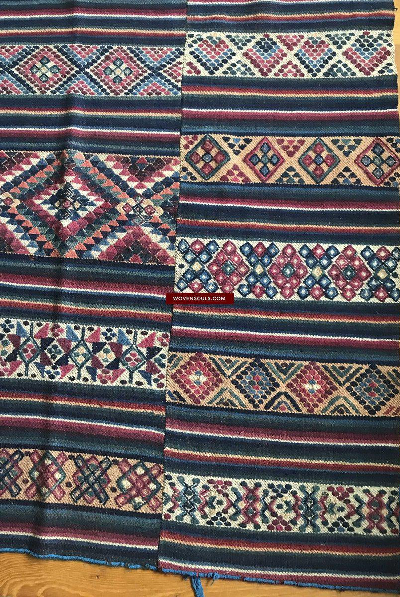 1303 MASTERPIECE Alter Bhutan Charkhap Regenumhang - Verkauft-WOVENSOULS-Antike-Vintage-Textilien-Kunst-Dekor