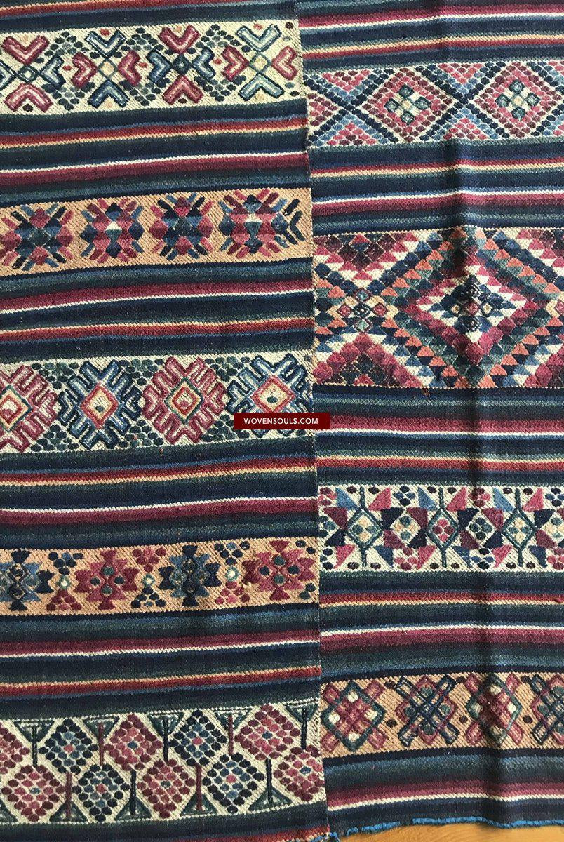 1303 MASTERPIECE Alter Bhutan Charkhap Regenumhang - Verkauft-WOVENSOULS-Antike-Vintage-Textilien-Kunst-Dekor