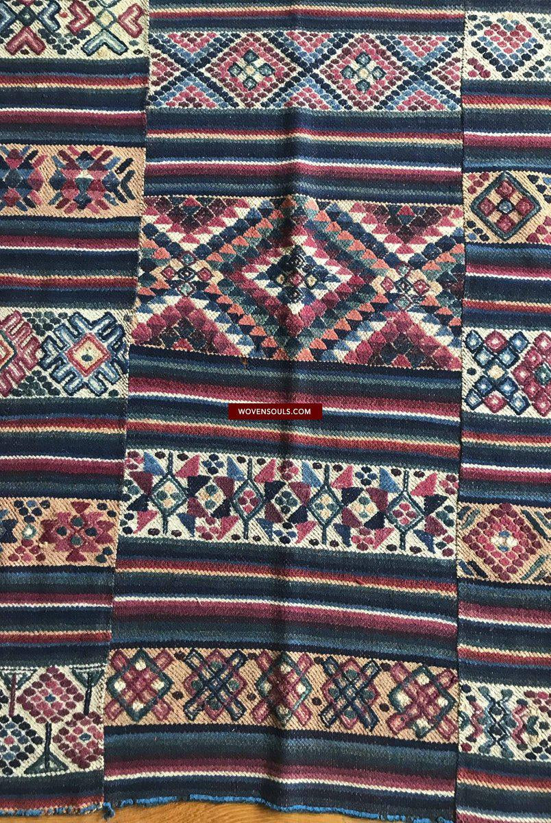 1303 MASTERPIECE Alter Bhutan Charkhap Regenumhang - Verkauft-WOVENSOULS-Antike-Vintage-Textilien-Kunst-Dekor