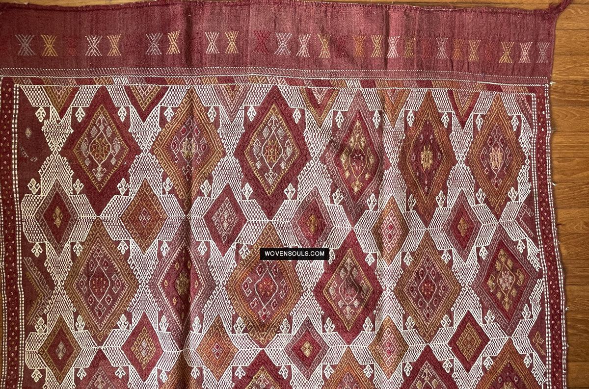 1306 Antique Anatolian Dowry Cicim Kilim Rug-WOVENSOULS Antique Textiles & Art Gallery