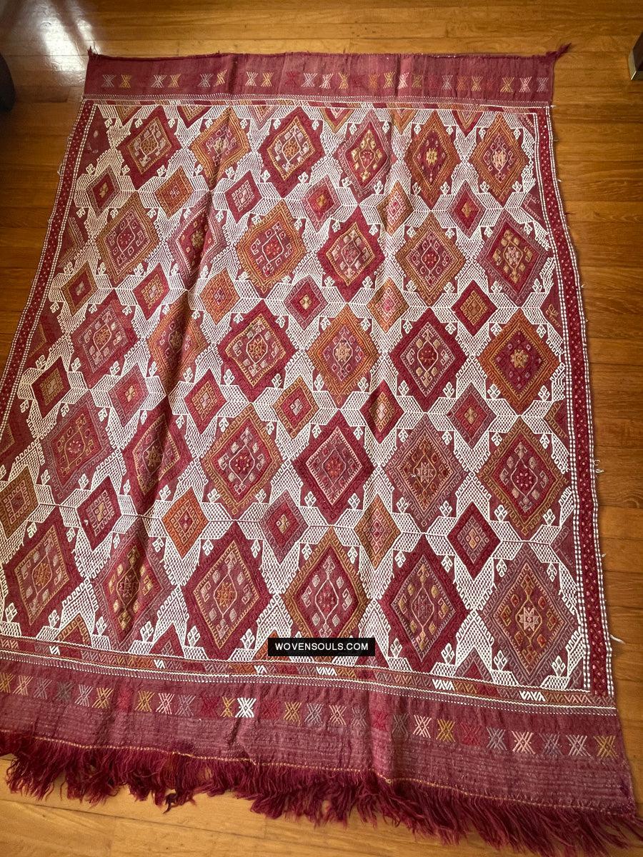 1306 Antique Anatolian Dowry Cicim Kilim Rug-WOVENSOULS Antique Textiles & Art Gallery