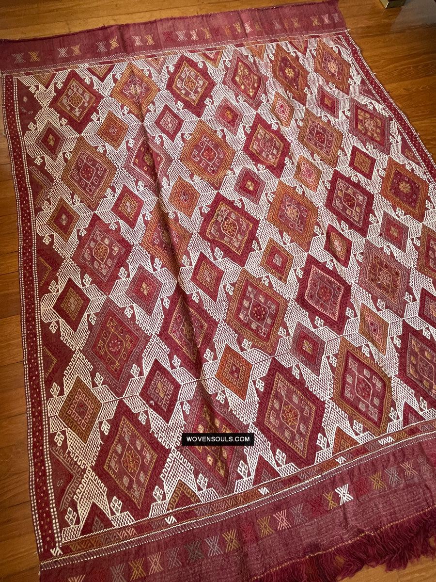 1306 Antique Anatolian Dowry Cicim Kilim Rug-WOVENSOULS Antique Textiles & Art Gallery