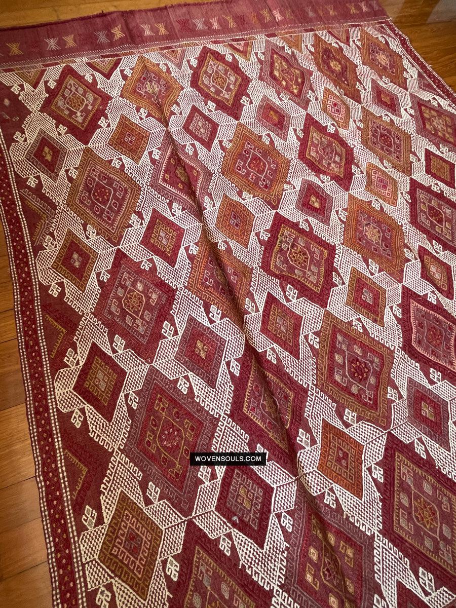 1306 Antique Anatolian Dowry Cicim Kilim Rug-WOVENSOULS Antique Textiles & Art Gallery