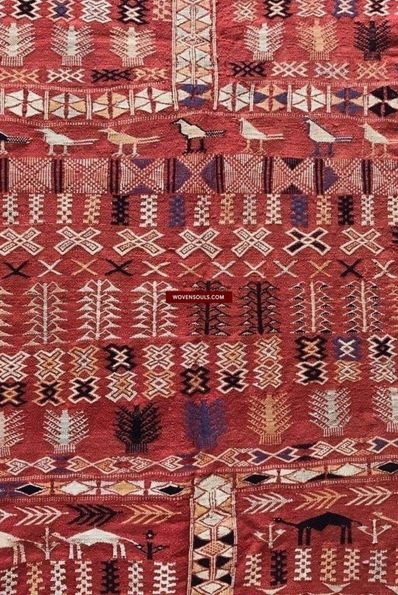 1307 SOLD Antique Berber Figurative Dowry Weaving Wedding Textile-WOVENSOULS-Antique-Vintage-Textiles-Art-Decor