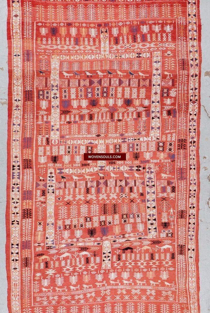 1307 SOLD Antique Berber Figurative Dowry Weaving Wedding Textile-WOVENSOULS-Antique-Vintage-Textiles-Art-Decor