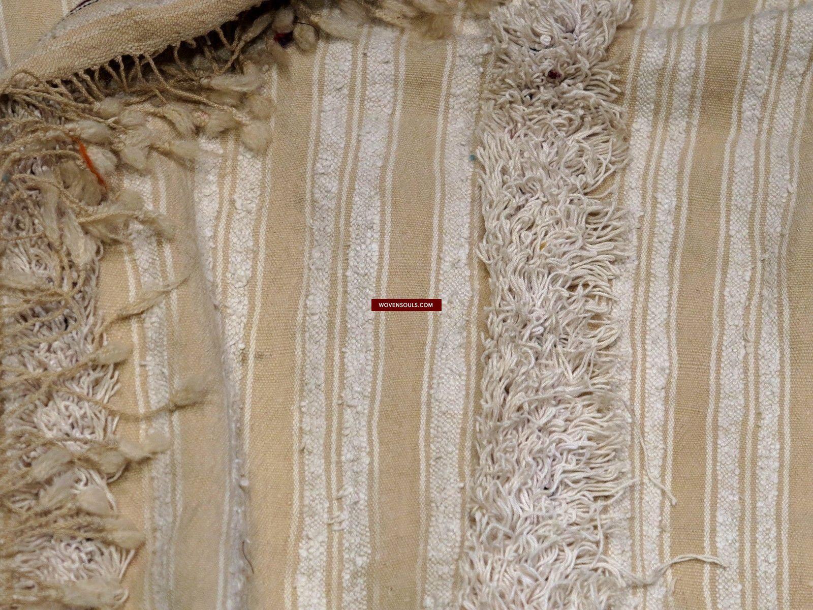 1308 SOLD Vintage Berber Wedding Shawl Blanket Tamizart / Handira - North African Textile Art-WOVENSOULS-Antique-Vintage-Textiles-Art-Decor