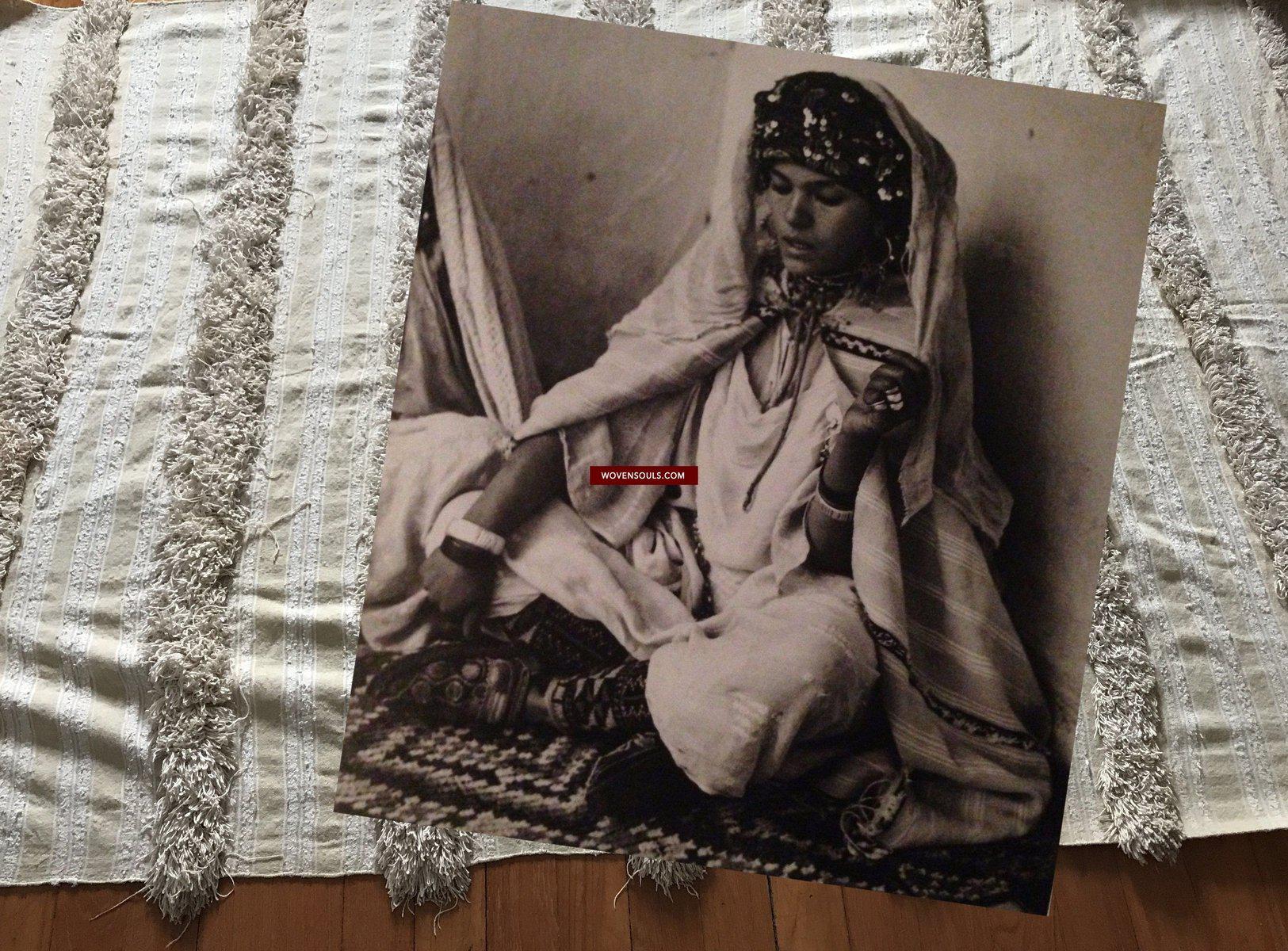 1308 SOLD Vintage Berber Wedding Shawl Blanket Tamizart / Handira - North African Textile Art-WOVENSOULS-Antique-Vintage-Textiles-Art-Decor