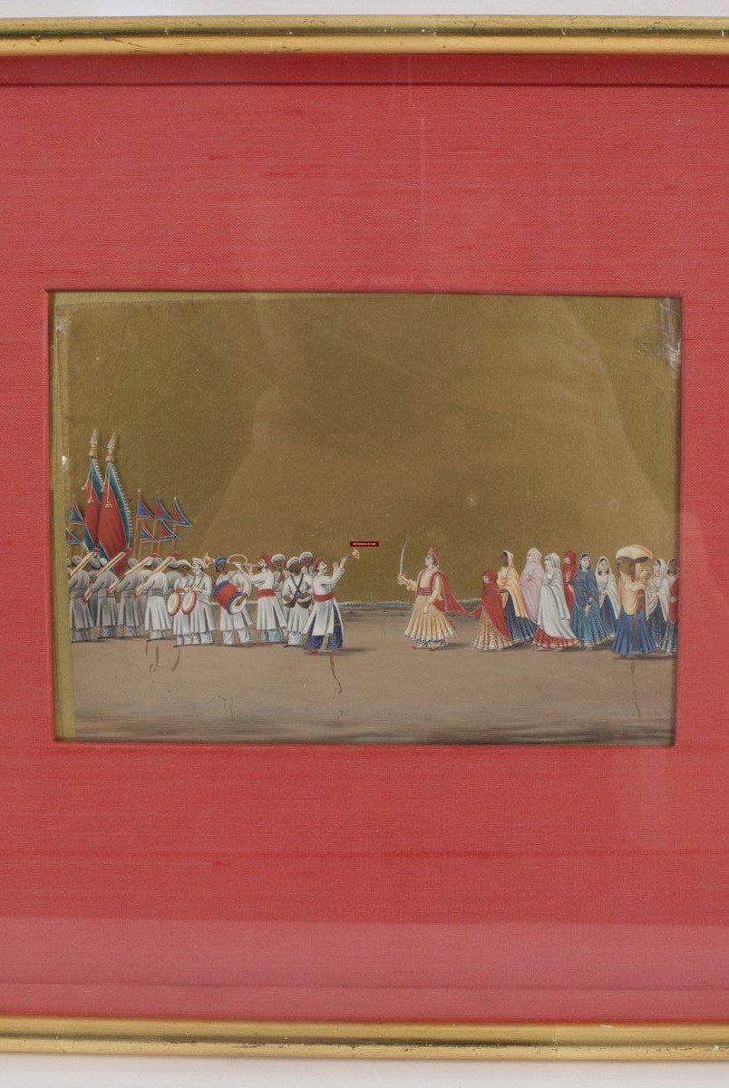 1312 SOLD Old Mica Painting - Wedding Procession - Rituals & Festivals series - 2-WOVENSOULS-Antique-Vintage-Textiles-Art-Decor