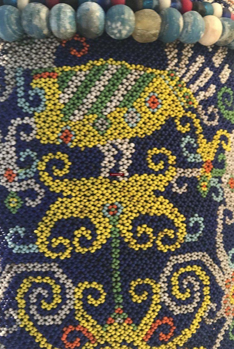 1313 Antique Dayak Beaded Basket Baby Carrier-WOVENSOULS-Antique-Vintage-Textiles-Art-Decor