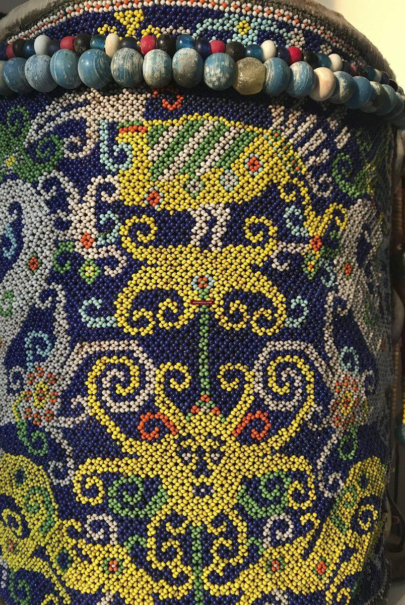 1313 Antique Dayak Beaded Basket Baby Carrier-WOVENSOULS-Antique-Vintage-Textiles-Art-Decor