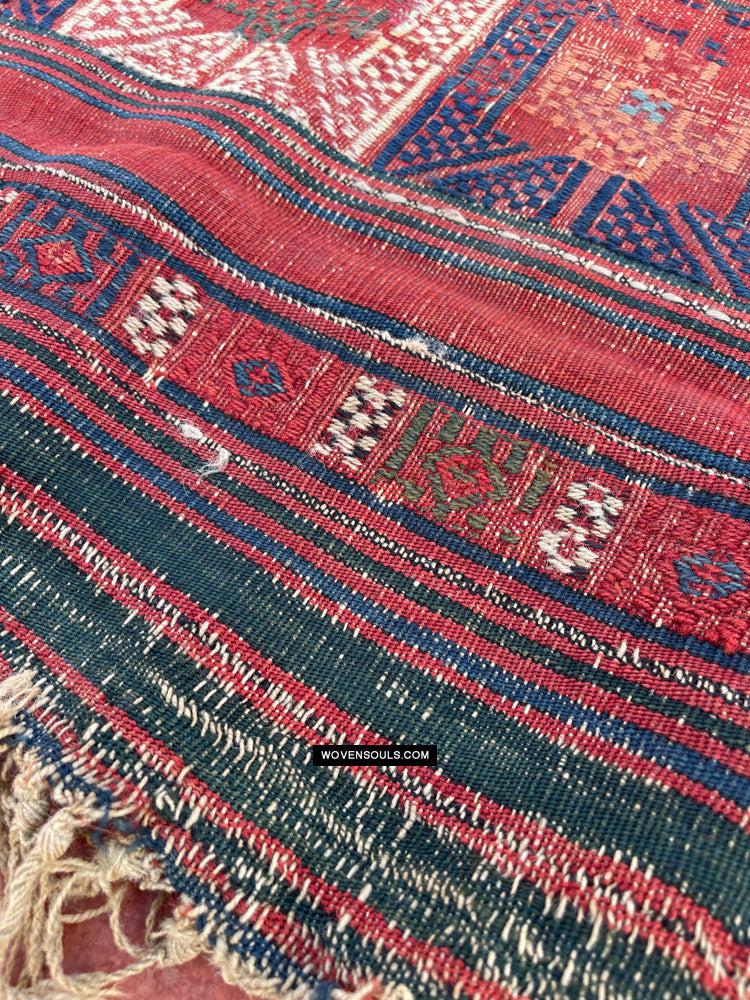 1316 Antique Caucasian Verneh Shaddah Rug Fragment w Green - 1800s or earlier - Gallery-2-WOVENSOULS Antique Textiles & Art Gallery