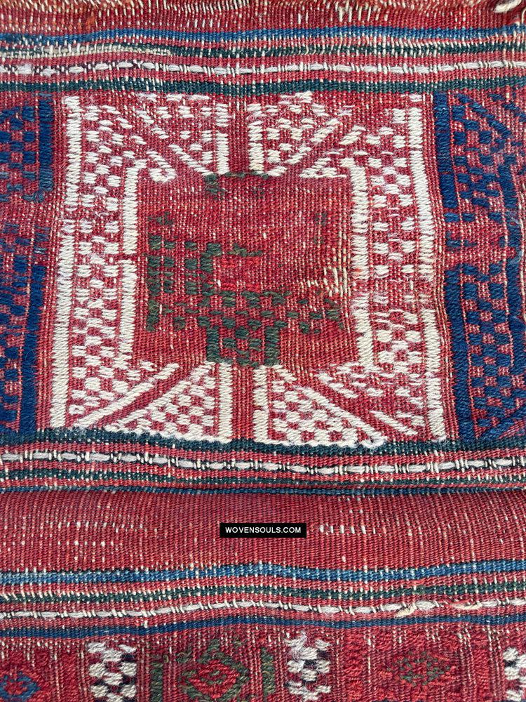 1316 Antique Caucasian Verneh Shaddah Rug Fragment w Green - 1800s or earlier - Gallery-2-WOVENSOULS Antique Textiles & Art Gallery