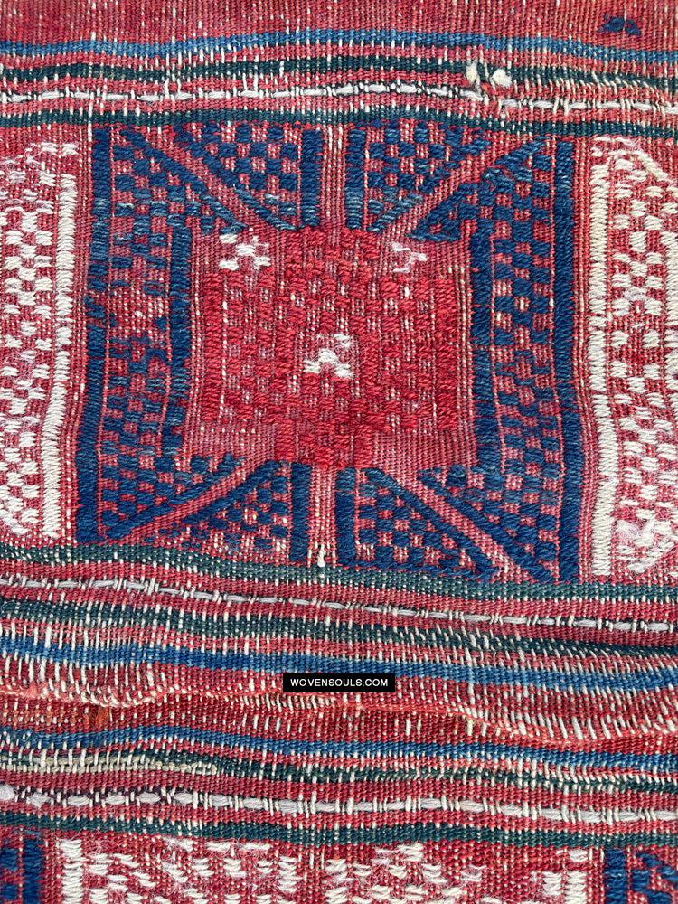 1316 Antique Caucasian Verneh Shaddah Rug Fragment w Green - 1800s or earlier - Gallery-2-WOVENSOULS Antique Textiles & Art Gallery