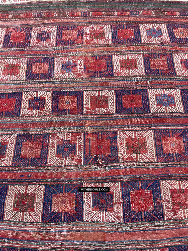 1316 Antique Caucasian Verneh Shaddah Rug Fragment w Green - 1800s or earlier - Gallery-2-WOVENSOULS Antique Textiles & Art Gallery