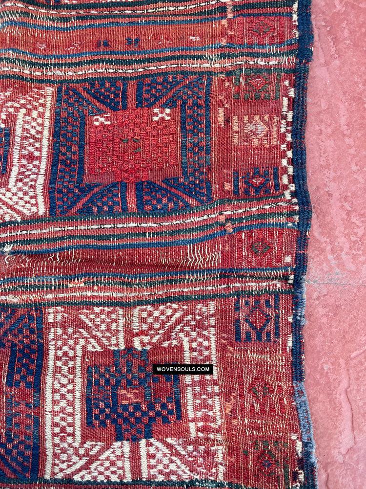 1316 Antique Caucasian Verneh Shaddah Rug Fragment w Green - 1800s or earlier - Gallery-2-WOVENSOULS Antique Textiles & Art Gallery