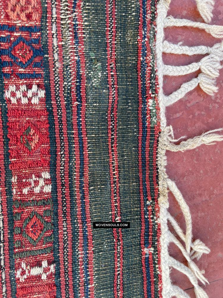 1316 Antique Caucasian Verneh Shaddah Rug Fragment w Green - 1800s or earlier - Gallery-2-WOVENSOULS Antique Textiles & Art Gallery