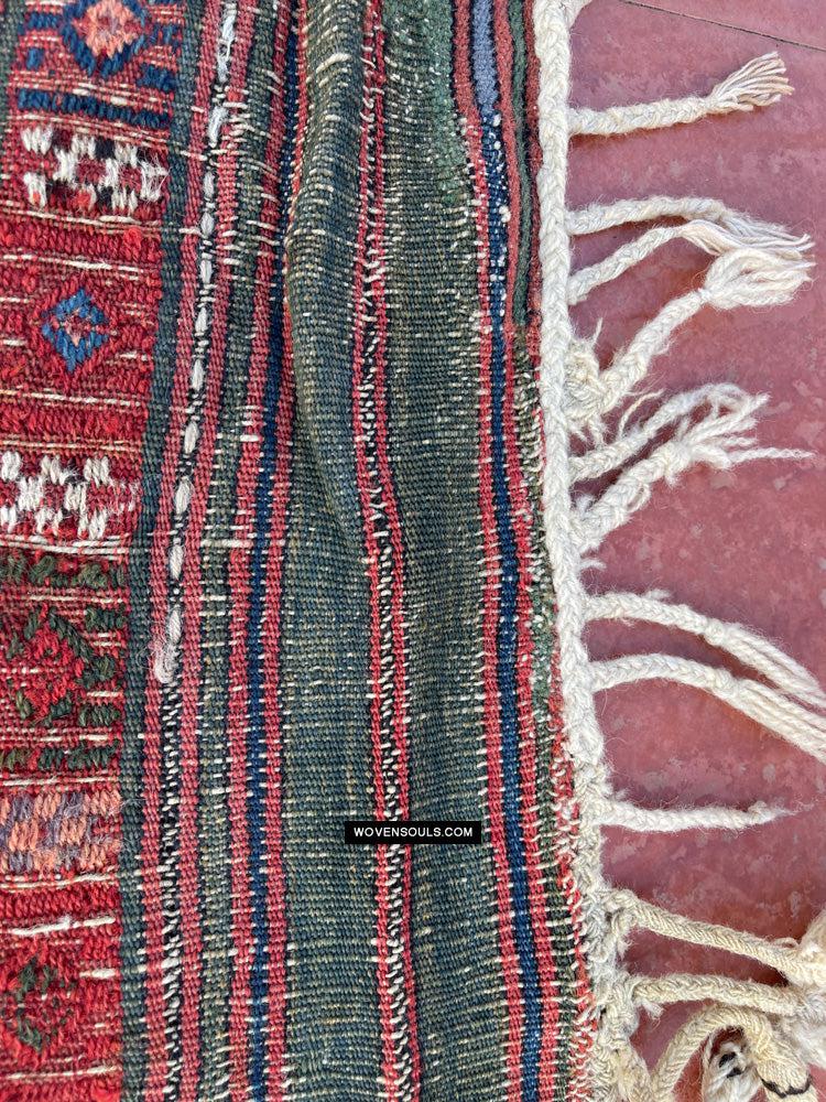 1316 Antique Caucasian Verneh Shaddah Rug Fragment w Green - 1800s or earlier - Gallery-2-WOVENSOULS Antique Textiles & Art Gallery