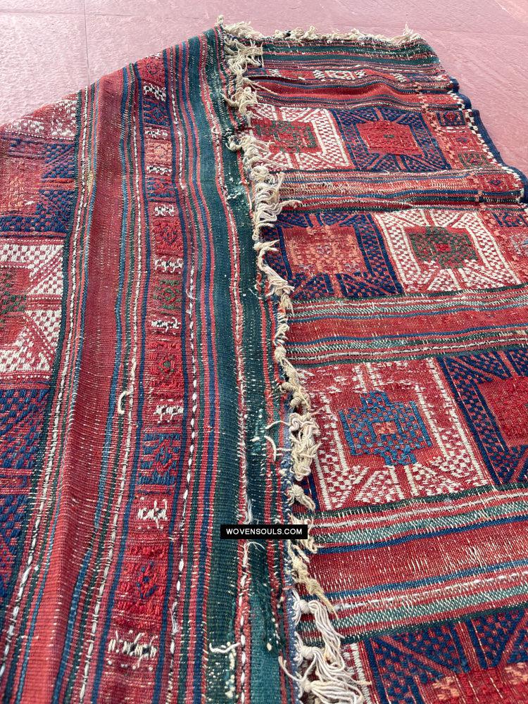 1316 Antique Caucasian Verneh Shaddah Rug Fragment w Green - 1800s or earlier - Gallery-2-WOVENSOULS Antique Textiles & Art Gallery