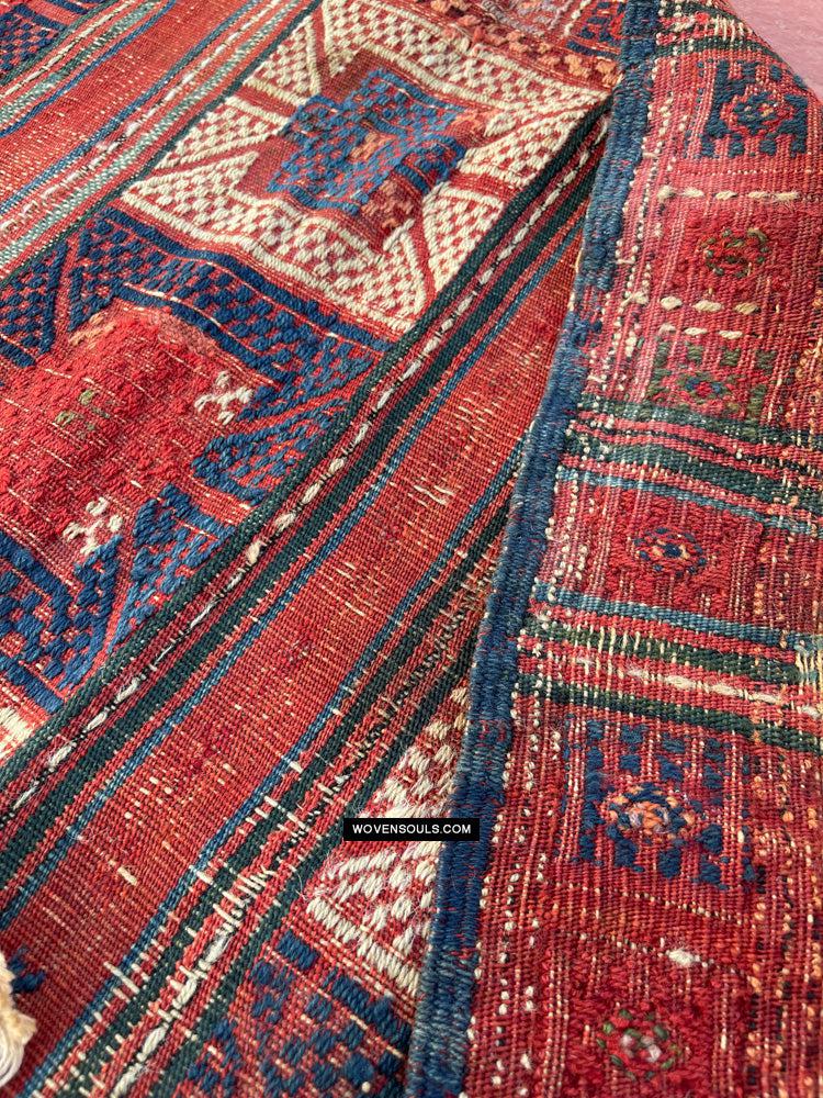 1316 Antique Caucasian Verneh Shaddah Rug Fragment w Green - 1800s or earlier - Gallery-2-WOVENSOULS Antique Textiles & Art Gallery